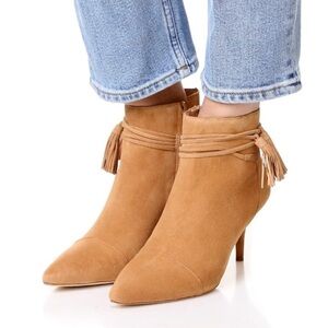 ❣️🎉HP🎉❣️Loeffler Randall Suede Ankle Boots 9 1/2 Camel/Tan/Almond